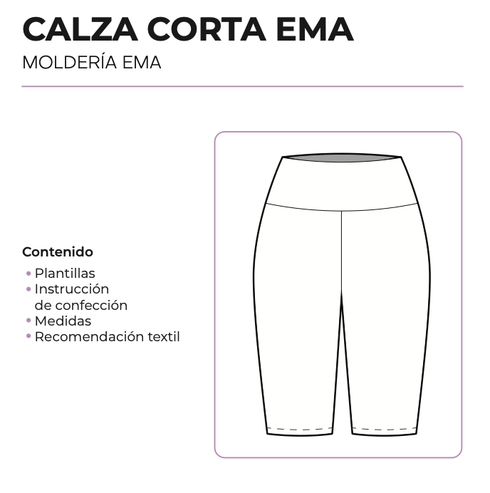 Moldes calza corta y larga deportiva Ema