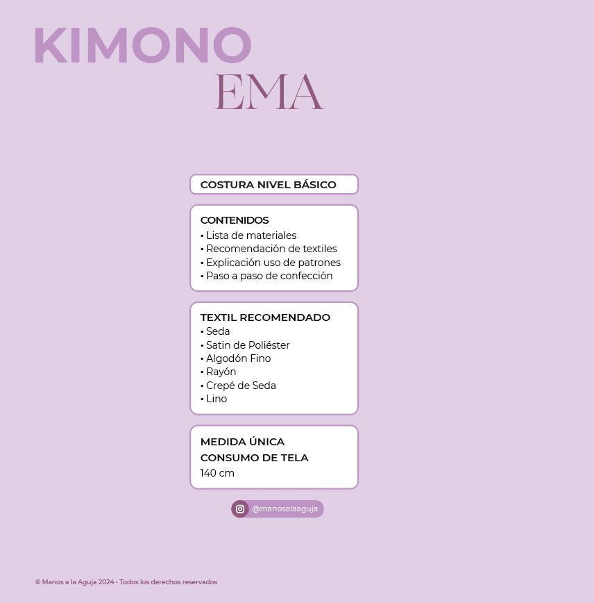 Proyecto Kimono EMA  + molde de regalo