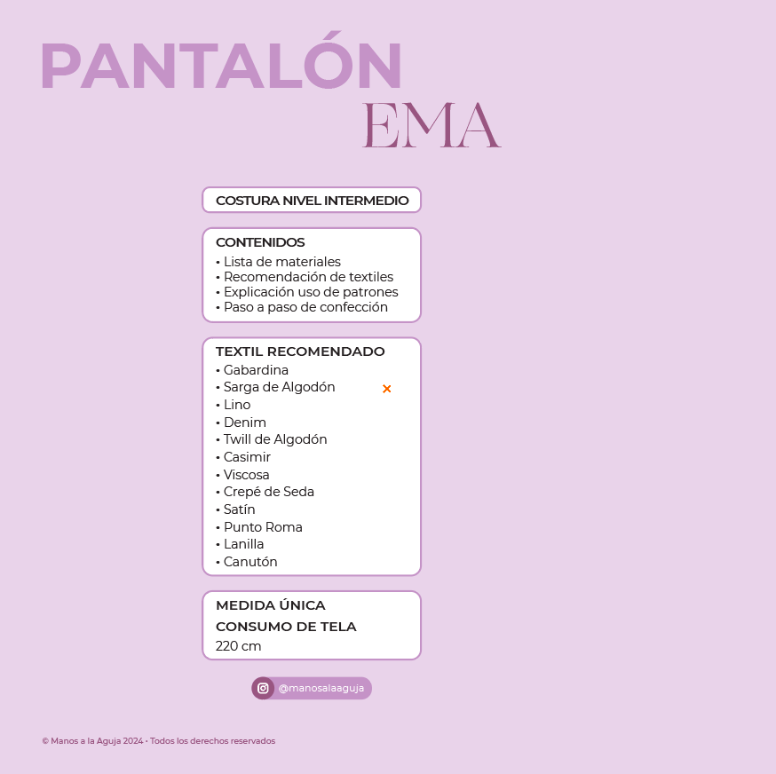 Molde Pantalon EMA